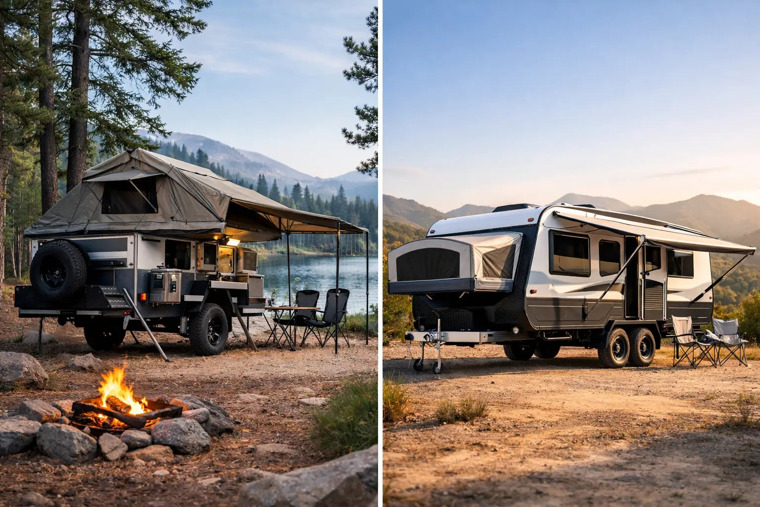 Camper Trailer vs Hybrid Caravan
